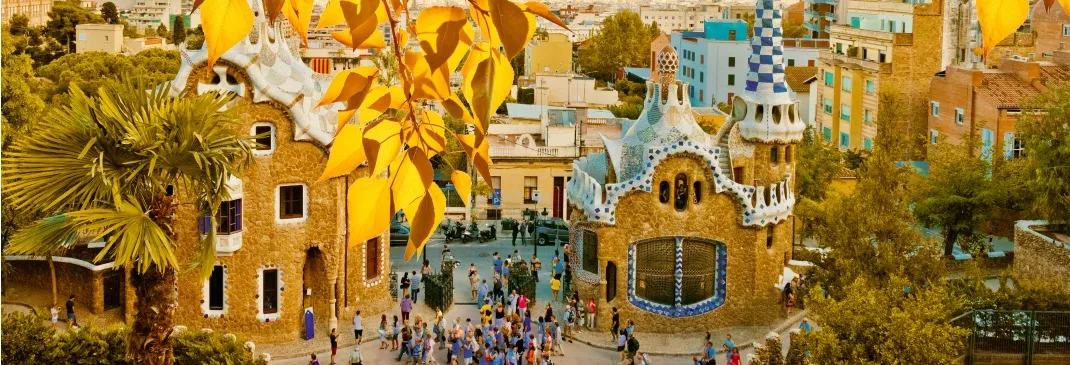 Der Park Güell in Barcelona, Spanien